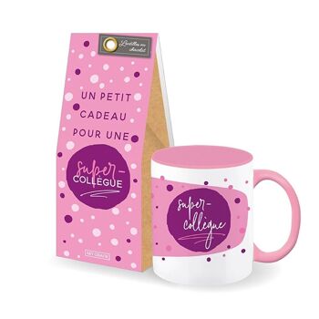 Collègue - Set-cadeau tasse + lentilles choc. «Une super collègue» 1