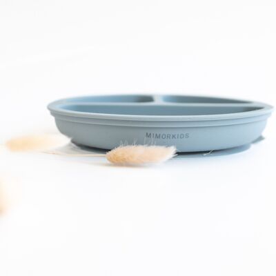 Assiette en silicone, bleu