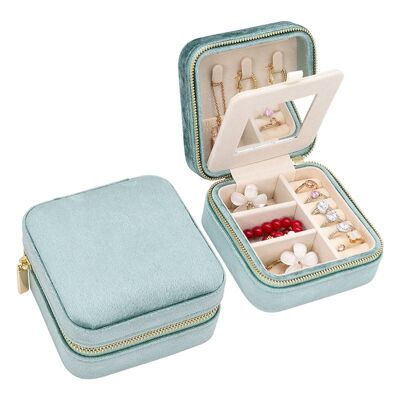 Jewelery Box | velvet | Travel pouch | jewelry organizer square | 10x10x57cm