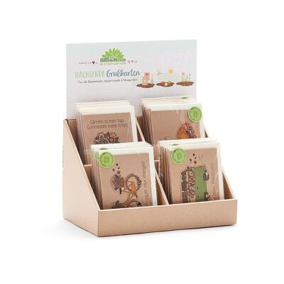 Cardboard display - greeting cards - set of 4 - equipped (bestseller, seed plug)