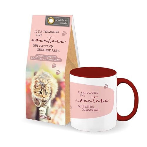 Evènement - Set-cadeau tasse + lentilles au chocolat «Aventure»