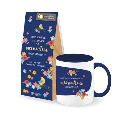 Joy - Geschenkset Tasse „Merveilleux“ + Schoko-Linsen