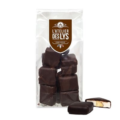 Choc'Nougat Noir, filled with soft nougat and natural almonds