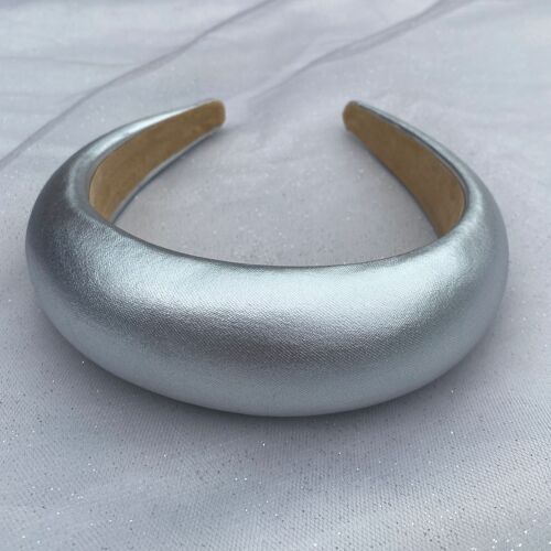 Silver Headband Silver Hair Band Padded Alice Band