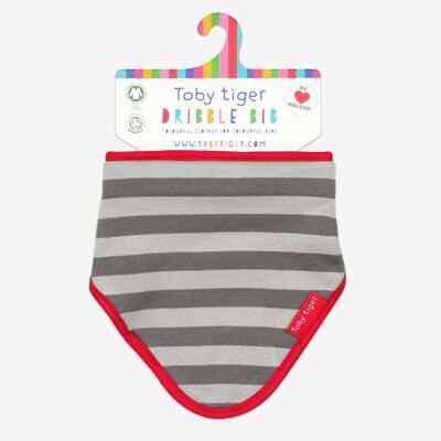 Organic baby towel with gray stripes