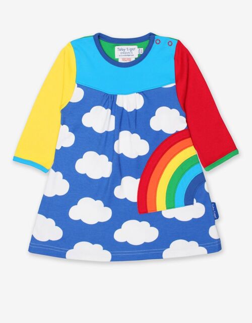 Bio Kleid mit Regenbogen-Applikation
