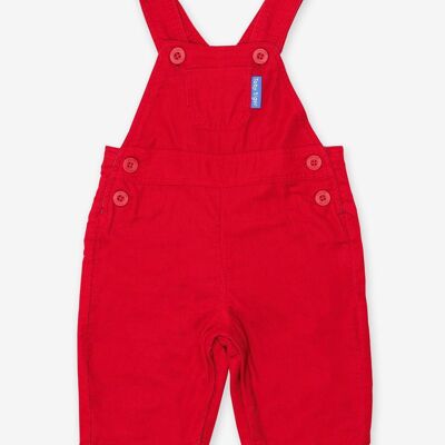 Organic corduroy dungarees in red