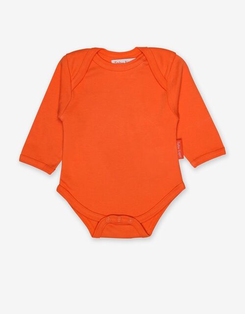 Baby Body mit Schlupfausschnitt in Orange aus Bio Baumwolle