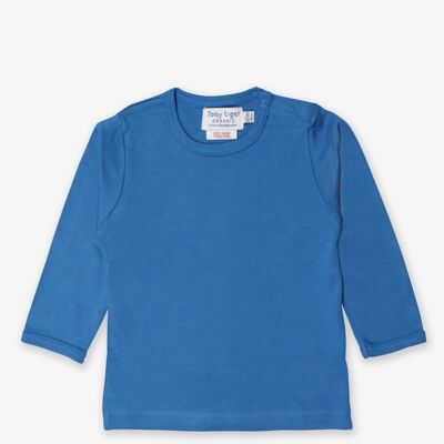 Langarmshirt aus Bio Baumwolle, blau unifarben