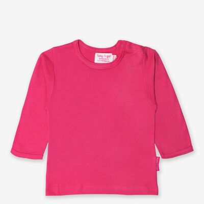 Langarmshirt aus Bio Baumwolle, pink unifarben