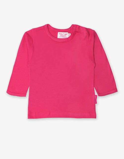Langarmshirt aus Bio Baumwolle, pink unifarben