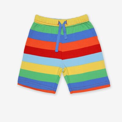 Shorts made from organic cotton with colorful stripes