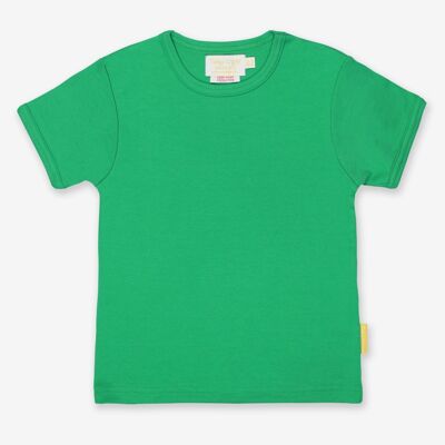 T-shirt in cotone biologico in verde, uni