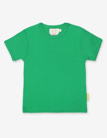 T-shirt en coton biologique vert, uni