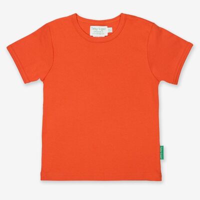 Camiseta de algodón orgánico en color naranja, uni