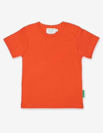 T-shirt en coton biologique orange, uni