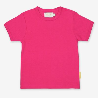 T-shirt in cotone biologico in rosa, uni