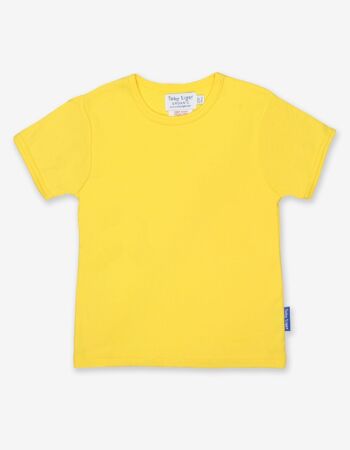 T-shirt en coton biologique jaune, uni
