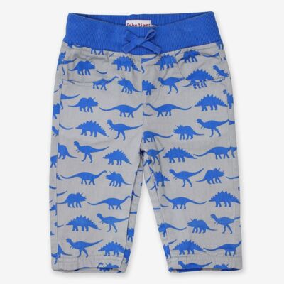Cotton baby trousers with dinosaur print