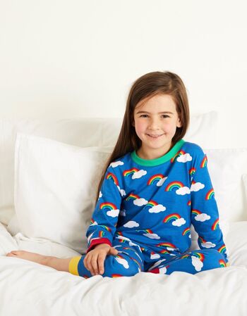 Pyjama en coton bio deux pièces imprimé arc-en-ciel 2