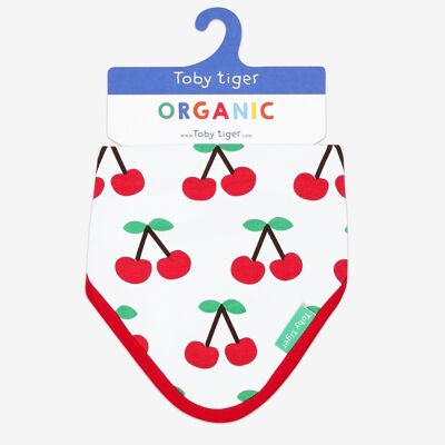 Organic baby towel with cherry motif