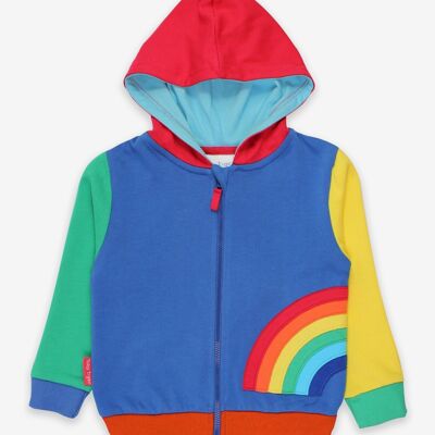 Organic hoodie with rainbow appliqué