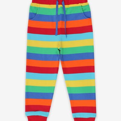 Organic sweatpants with colorful stripes