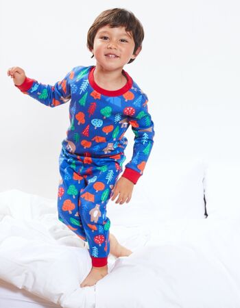 Pyjama deux pièces en coton biologique avec imprimé Camping Bear 2