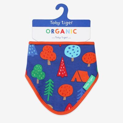 Organic baby towel with camping bear pattern