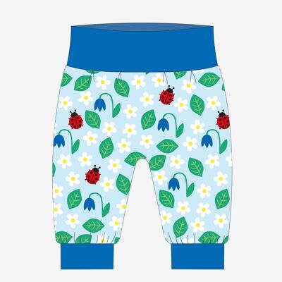 Baby trousers made from organic cotton with a ladybug print