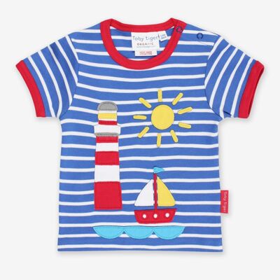 T-shirt made from organic cotton with maritime appliqué