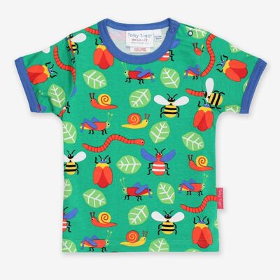 Camiseta de algodón orgánico con estampado de insectos