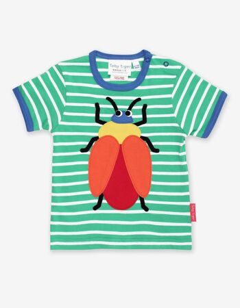 T-shirt en coton bio avec application scarabée 1