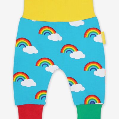 Pantaloni per bambini in cotone biologico con stampa arcobaleno