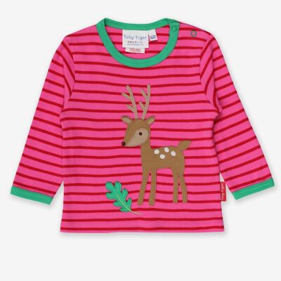 Long-sleeved shirt made of organic cotton with fawn appliqué