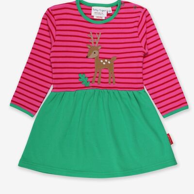 Dress made of organic cotton with fawn appliqué