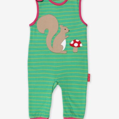 Onesie made from organic cotton with a squirrel motif