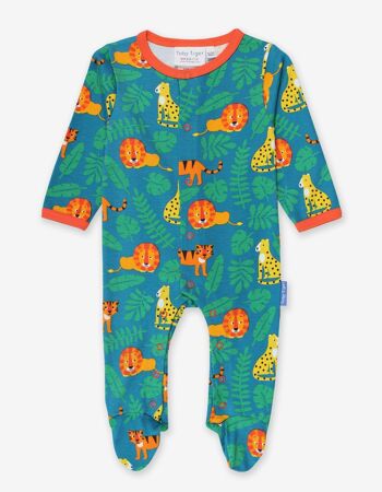 Pyjama bébé en coton bio à imprimé lion