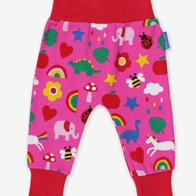 Pantaloni per bambini con stampa colorata in cotone biologico