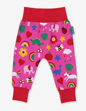 Pantalon bébé à imprimé coloré en coton biologique 1