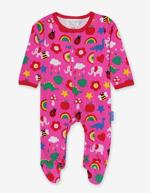 Baby Strampler Schlafanzug aus Bio Baumwolle mit geschlossenen Füßen