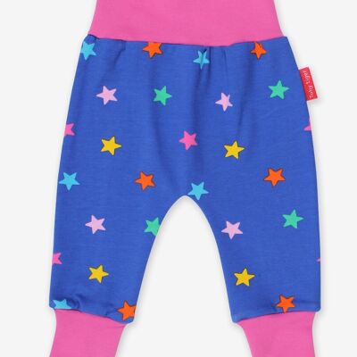 Pantaloni per bebè in cotone biologico con stampa a stelle