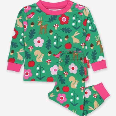 Pajamas, long sleeves, two-piece with forest print
 organic cotton