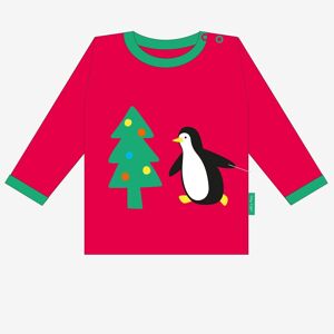 Chemise à manches longues avec application de Noël en coton biologique