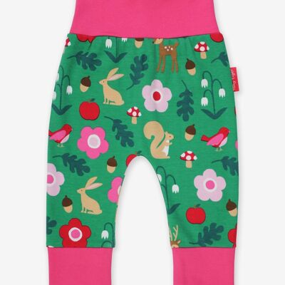 Pantaloni per bambini con stampa foresta in cotone biologico