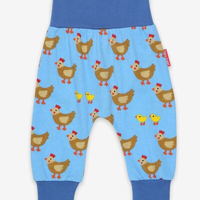 Baby trousers, chicken print, organic cotton