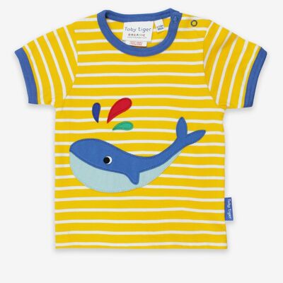 T-shirt with whale appliqué, organic cotton
