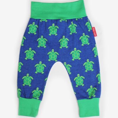 Pantalone neonato, stampa tartaruga, cotone biologico