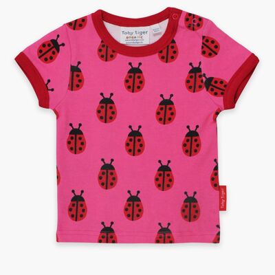T-shirt, ladybug print, organic cotton