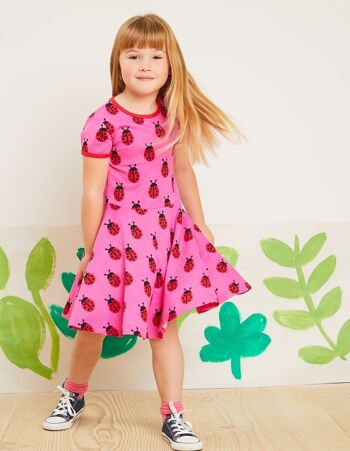 Robe patineuse bio à imprimé coccinelle 2